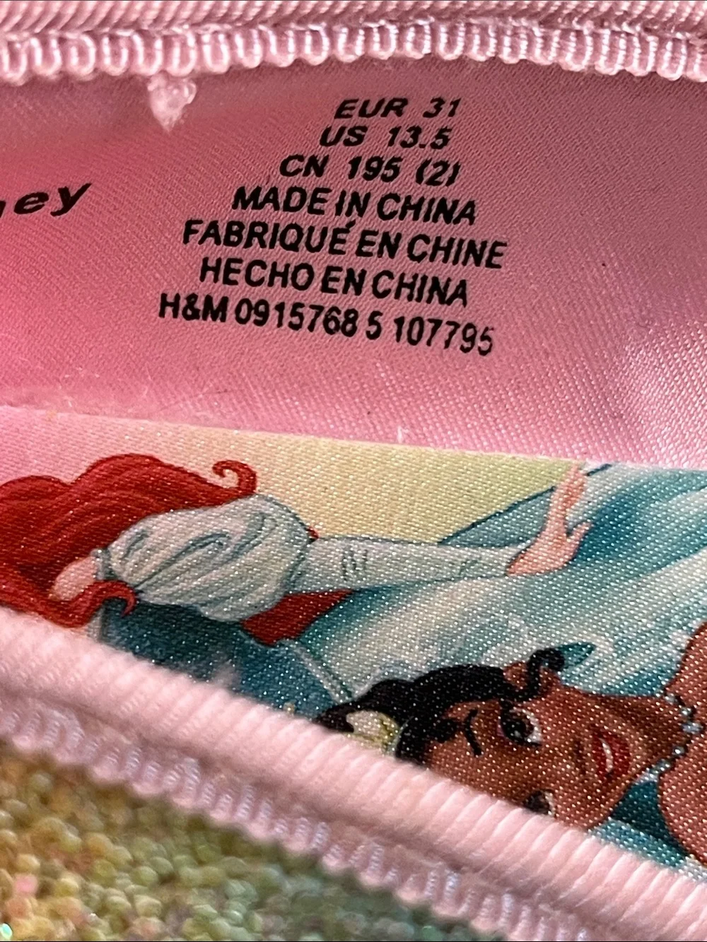 H&M Girls' Pink Glitter Disney Princess Ballet Flats